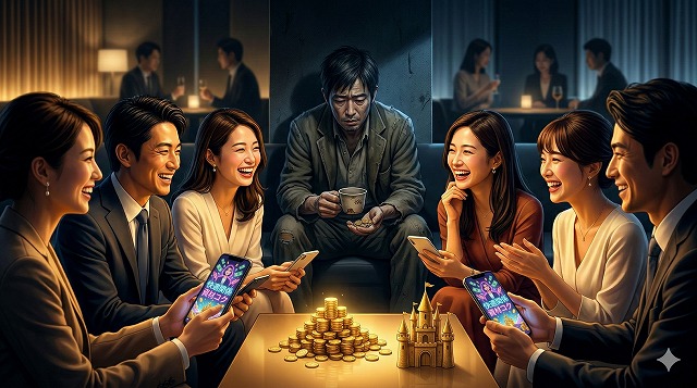 お金があり幸せそうな人の影で悩んでいる人